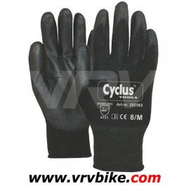 CYCLUS - gants long travail mécanicien manutention PU flex souple noir 4 tailles (M a XXL)