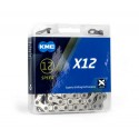 KMC - chaine 12 vitesses 1/2"x11/128" X12 X bridge outer plate silver 126 maillons