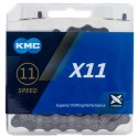 KMC - chaine 11 vitesses X11 grey 1/2"x11/128" 114 maillons avec missing link
