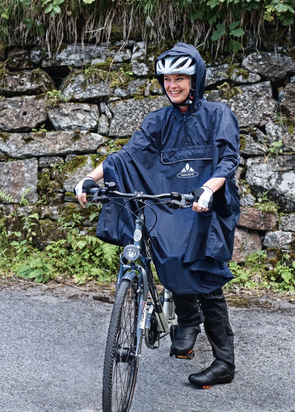 VAUDE - "veste" cape poncho pluie valdipino + reflechissant - vrvbike.com